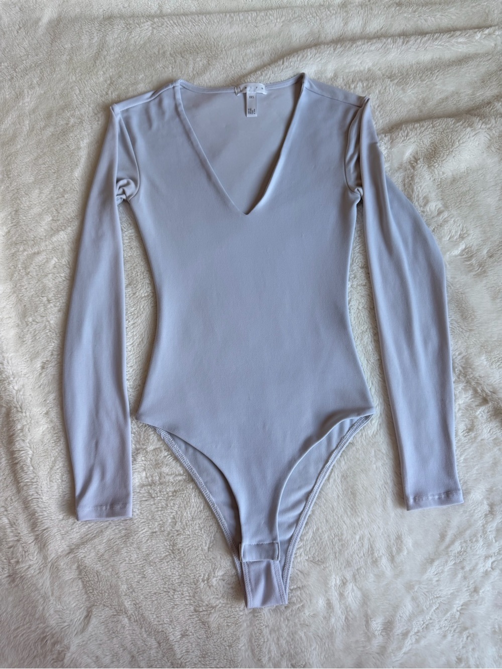 Long-Sleeve V-Neck One-Piece Bodysuit